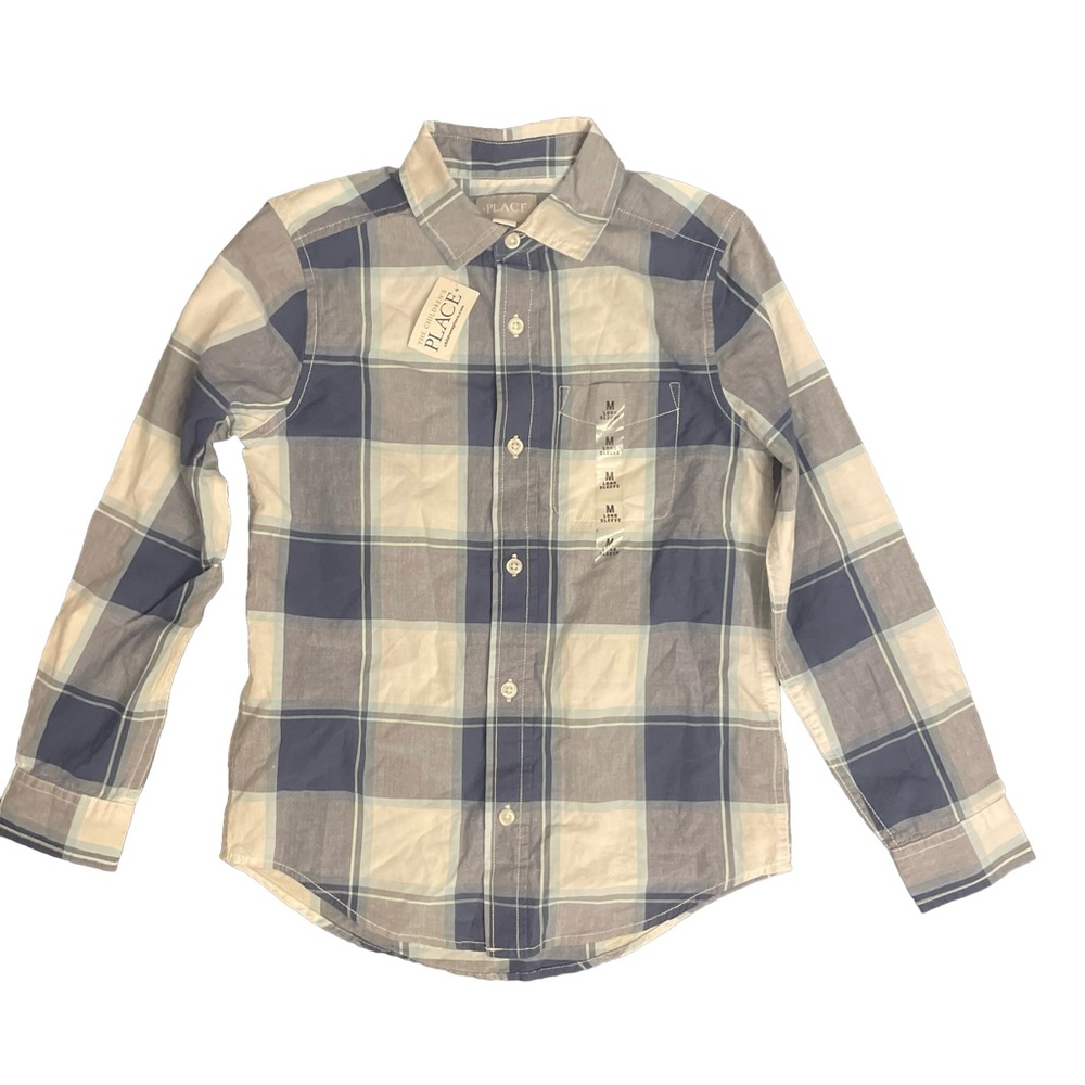 💫NWT🔖 The Children’s Place Medium Boy’s Flannel Patterned Button Up